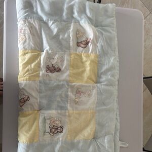 Carter's Blue and Yellow Patchwork baby Quilt, crib blanket